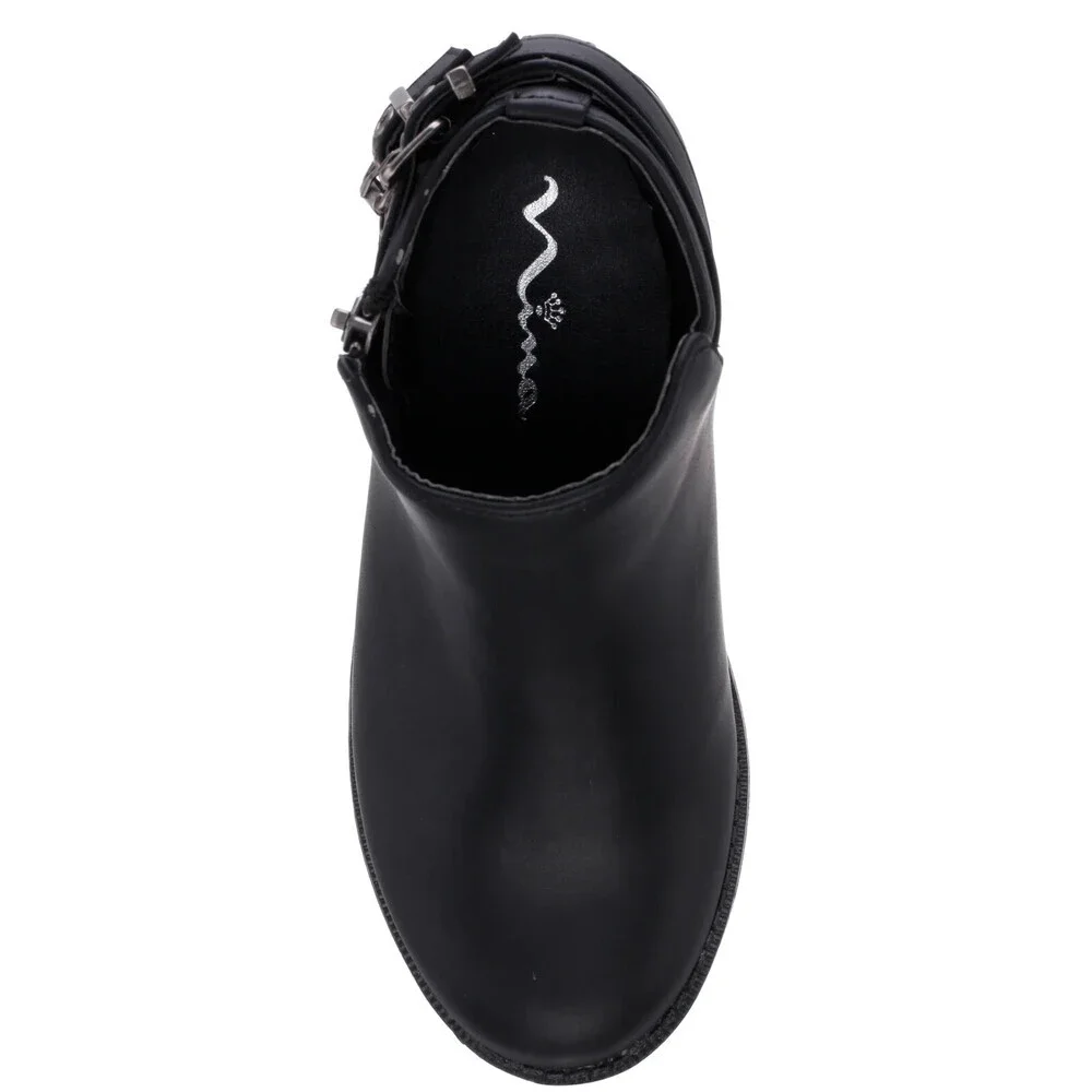Nina Chloey Boots Toddler US 12 Black Leather Side Zipper Ankle Booties JOBB356